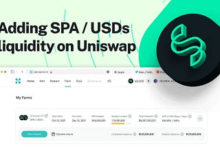 Adding SPA/USDs Liquidity on Uniswap