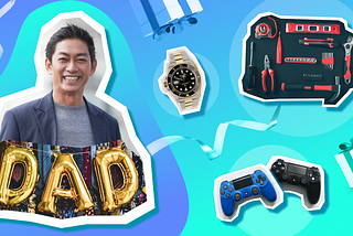 a dad and Father’s Day gifts (watch, tools, game controllers)