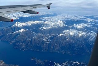 Flying over the Italian Alps.