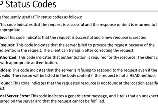 Important HTTP Status Codes