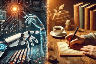 The balance between AI-created writing and self-writing
