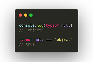 console output for typeof null