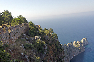 Mediterranean view from the old castle in Alanya, Turkey