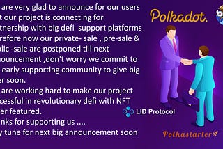 STAY TUNED FOR NEXT BIG DEFI PARTNERSHIP ANNOUNCEMENT SOON