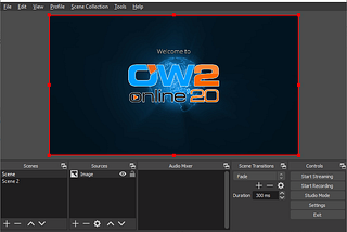 OBS configured and ready for broadcasting
