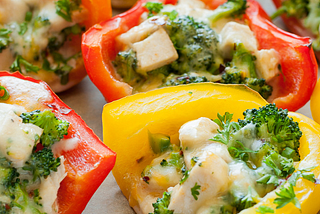 Chicken and Broccoli Stuffed Peppers