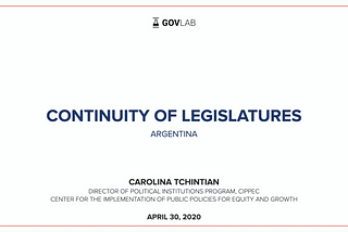 Continuity in Legislatures: Argentina
