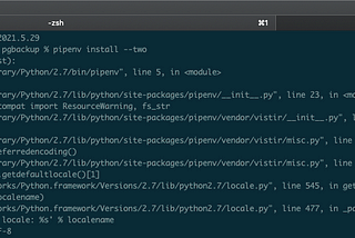 Troubleshooting (Python 2.7) pipenv error