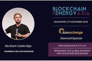 Sun Exchange Heads to Asia Blockchain Week