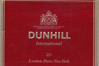 From the history of cigarette brands: Dunhill.