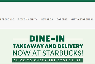 Starbucks homepage