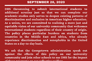 GAGE Statement on DHS’s New Attack on International Students