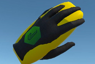 VR Hand with capsule collider shown in yellow