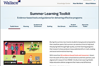 Building Better Summers: Using the Wallace Foundation’s Summer Learning Toolkit to Strengthen…