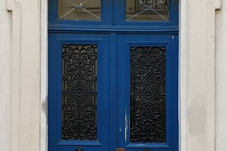 The blue door.