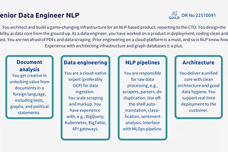 Hiring: NLP Data Engineer (Senior m/f/d) at bilby.ai