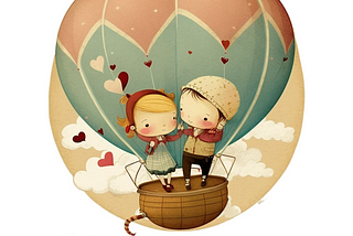 Lovely Couple in a Hot Air Balloon