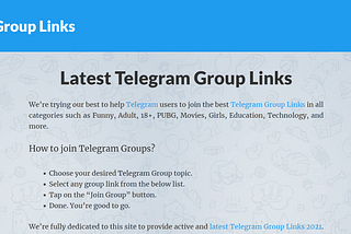 Telegram Group Links List | Join, Share, Add Telegram Groups