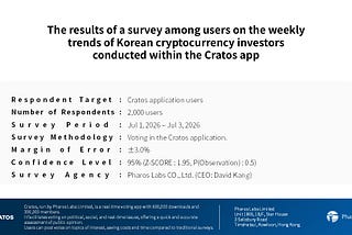 Weekly South Korea Crypto Market Outlook : The first week of July2026