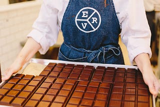 A tray of chocolate bars from East Van Roasters