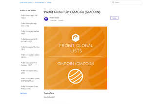 Important Notice to GMCoin Community: ProBit Global Service Termination