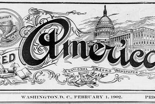 “The Colored American” in fancy text, background: the National Capitol Building