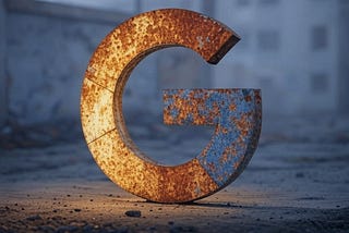 IMAGE: A Google logo all rusty and decaying