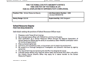 The Victoria County Sheriff’s Office is HIRING!