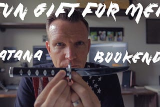 Fun Gift for Men — Katana Sword Bookends