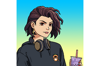 Profile picture of Tami Wicinas in illustrated form matching the Vanguard NFT collection art style