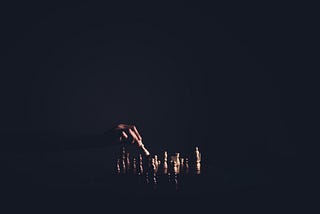 A man practicing the game of chess.
