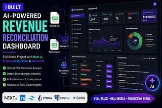 I Built an AI-Powered Revenue Reconciliation Dashboard with Next.js, Prisma, PostgreSQL, and Gemini