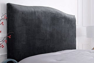 🌟 Elevate your bedroom decor with the Velvet Slipcover in Dark Gray! 🛏✨