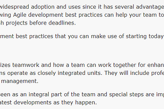 Agile Development Best Practices