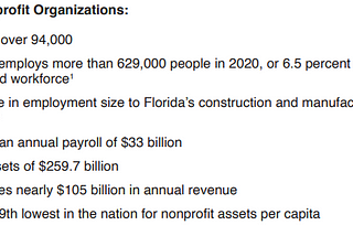 2020 Florida Non-Profit Breakdown