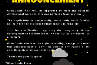 Maintenance for Glass Chain App