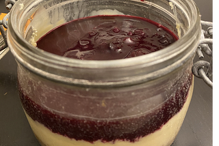 sous vide cheesecake with blueberry brandy compote