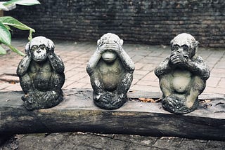 Three monkeys (in the wrong order)