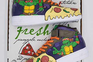 custom sneakers, “Teenage Mutant Ninja Turtles” High Top AF-1 by SQ Customs