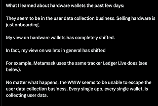 Hardware Wallet’s and User Privacy