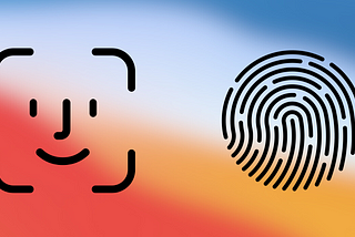 Face ID icon and Touch ID fingerprint icon