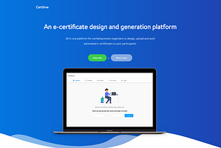Certhive : A product built in two weeks