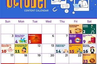 Content Calendar 2022 , October Content Ideas