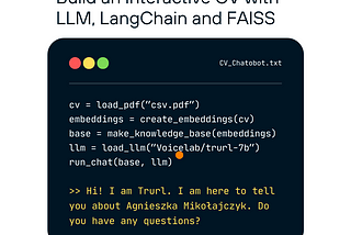 Transform your CV into an Interactive Chatbot with LLM, FAISS and LangChain