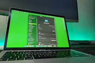 An image of my Macbook Air showing its specs