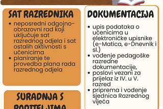 Poslovi razrednika na početku školske i nastavne godine