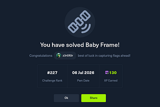 HTB Baby Frame Writeup