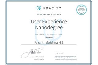 The Nanodegree certificate