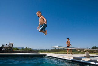 Life as an Arab kid being taught how to swim