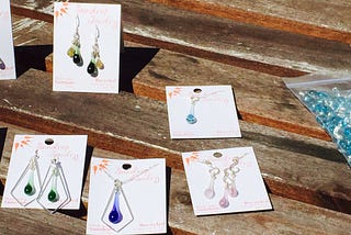 Live Streamed: Making earrings from a riesling bottle in the sun